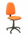 Silla Aýna similpiel naranja ruedas de parqué