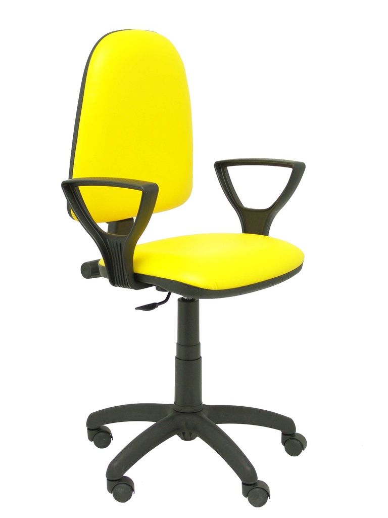 Silla Aýna similpiel amarillo con brazos
