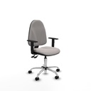 Algarra AS similpiel blanco brazos 1D base cromada ruedas nailon 50mm