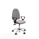 Algarra AS similpiel blanco brazos fijos base cromada ruedas nailon 50mm