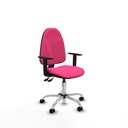 Algarra AS similpiel rosa brazos 1D base cromada ruedas nailon 50mm