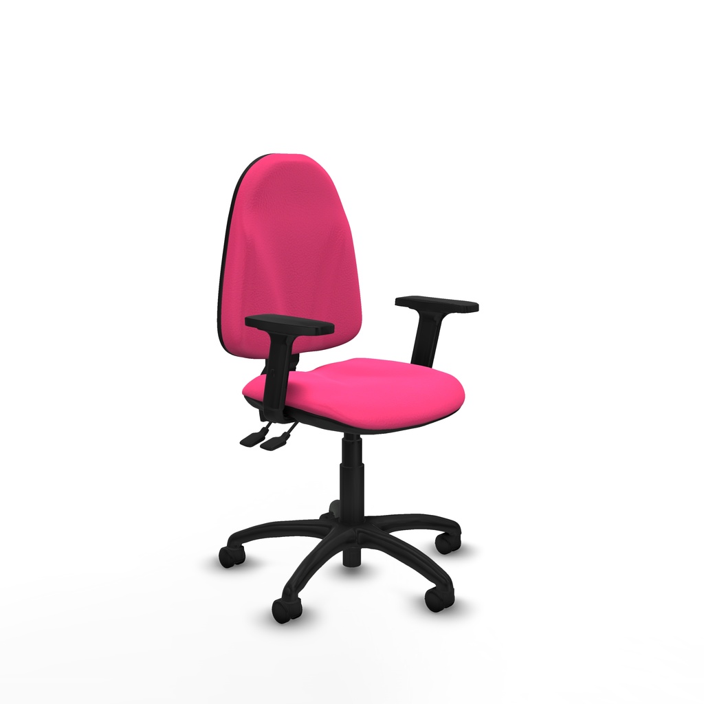 Algarra AS similpiel rosa brazos 2D base poliamida ruedas nailon 50mm