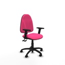 Algarra AS similpiel rosa brazos 2D base poliamida ruedas nailon 50mm