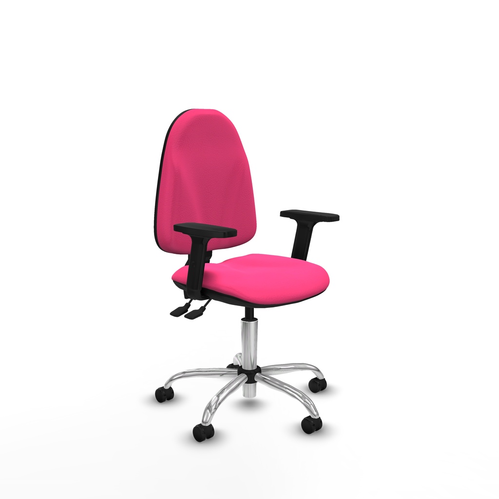 Algarra AS similpiel rosa brazos 2D base cromada ruedas autofrenantes 50mm