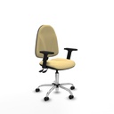 Algarra AS similpiel crema brazos 2D base cromada ruedas engomadas 50mm