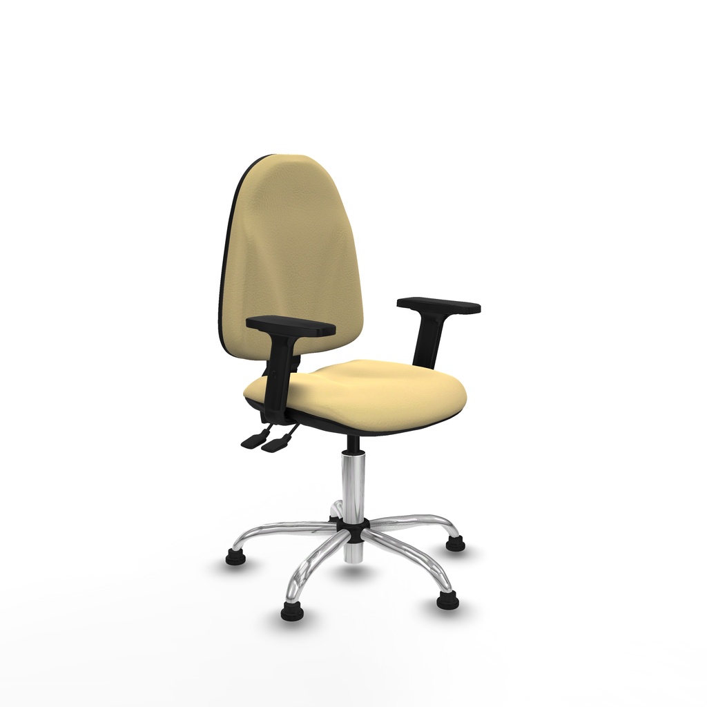 Algarra AS similpiel crema brazos 2D base cromada topes