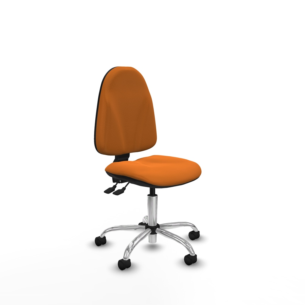 Algarra AS similpiel naranja  base cromada ruedas nailon 50mm