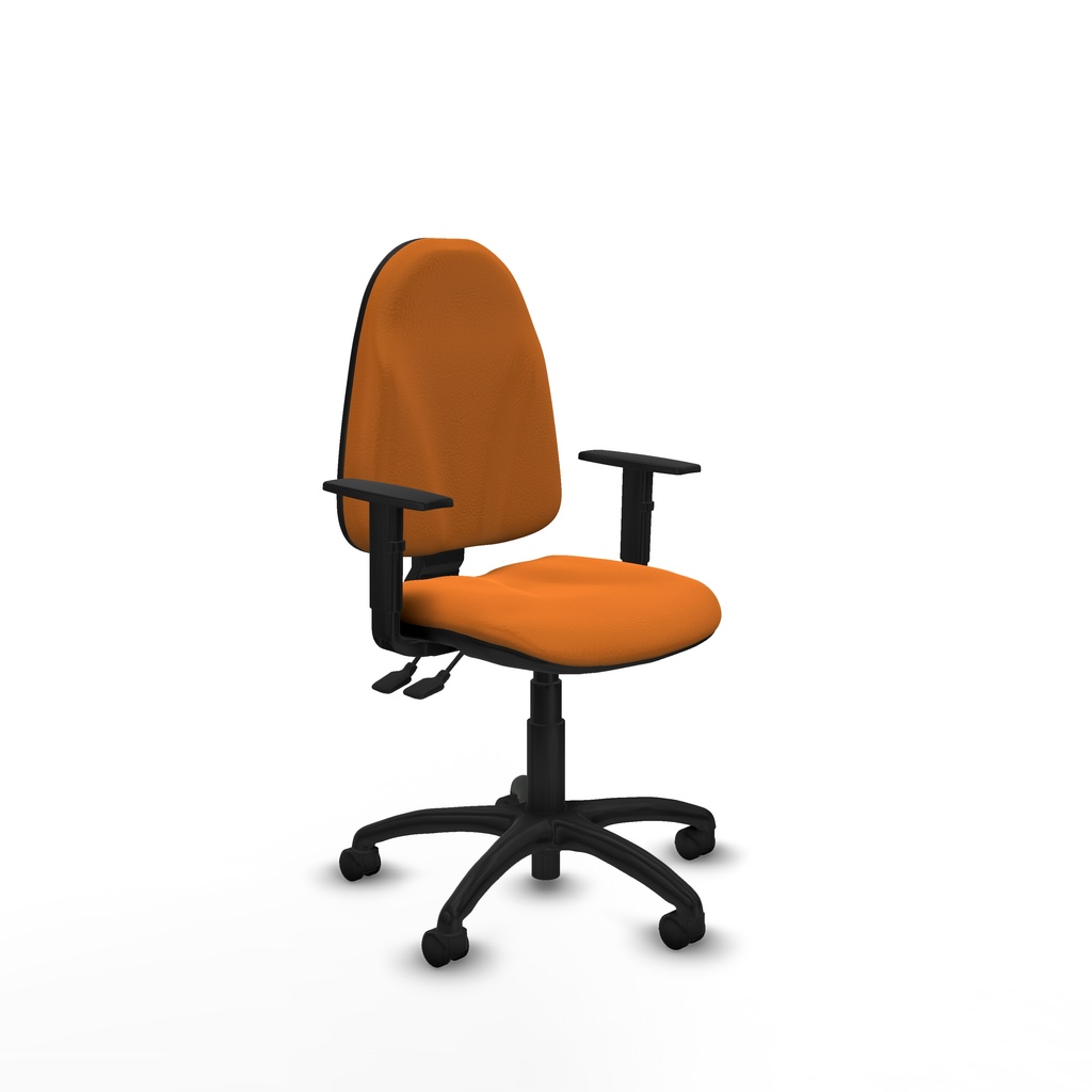 Algarra AS similpiel naranja brazos 1D base poliamida ruedas nailon 50mm