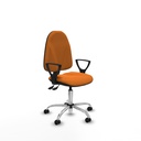 Algarra AS similpiel naranja brazos fijos base cromada ruedas autofrenantes 50mm