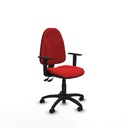 Algarra AS similpiel rojo brazos 1D base poliamida ruedas autofrenantes 50mm