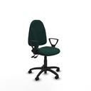 Algarra AS similpiel verde botella brazos fijos base poliamida ruedas nailon 50mm