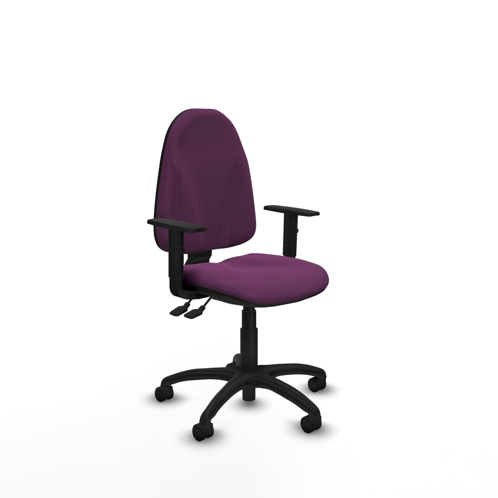 Algarra AS similpiel morado brazos 1D base poliamida ruedas nailon 50mm