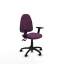 Algarra AS similpiel morado brazos 2D base poliamida ruedas engomadas 50mm