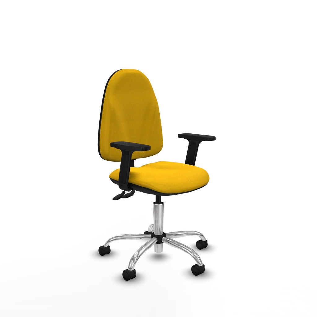 Algarra CPDM bali amarillo brazos 2D base cromada ruedas nailon 50mm