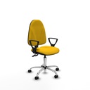 Algarra CPDM bali amarillo brazos fijos base cromada ruedas nailon 50mm
