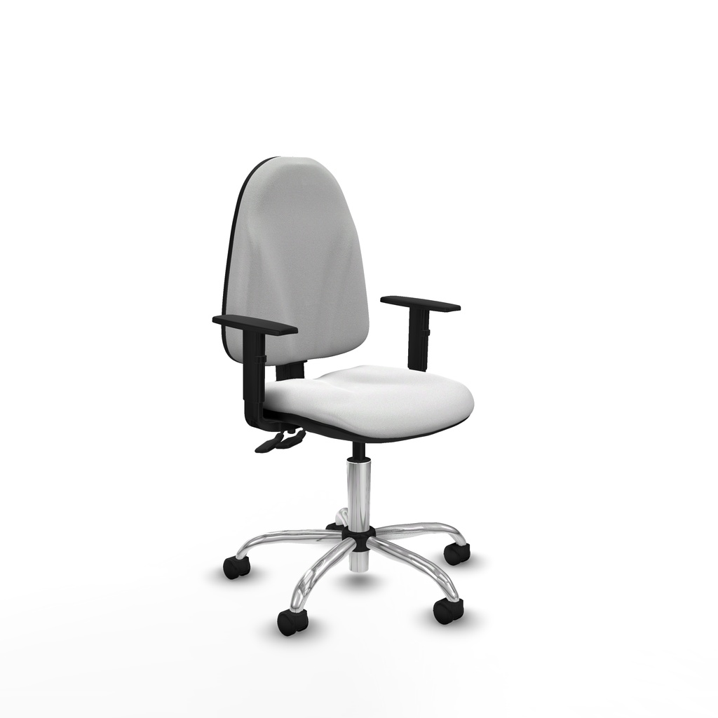 Algarra CPDM bali blanco brazos 1D base cromada ruedas nailon 50mm