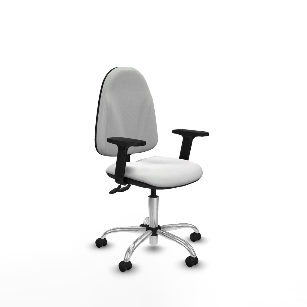 Algarra CPDM bali blanco brazos 2D base cromada ruedas autofrenantes 50mm