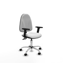 Algarra CPDM bali blanco brazos 2D base cromada ruedas nailon 50mm