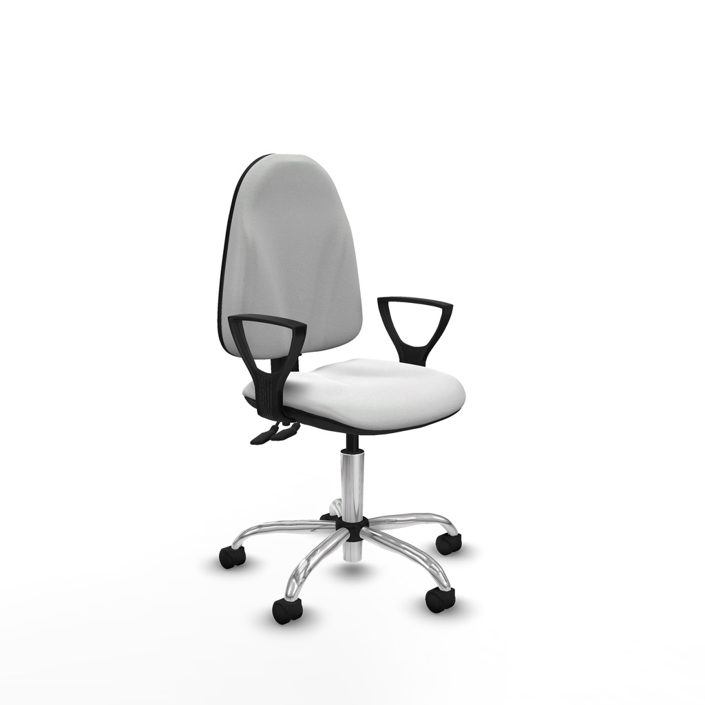 Algarra CPDM bali blanco brazos fijos base cromada ruedas nailon 50mm