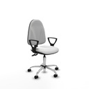 Algarra CPDM bali blanco brazos fijos base cromada ruedas nailon 50mm