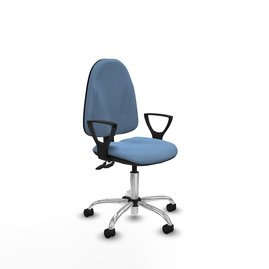 Algarra CPDM bali azul cielo brazos fijos base cromada ruedas nailon 50mm