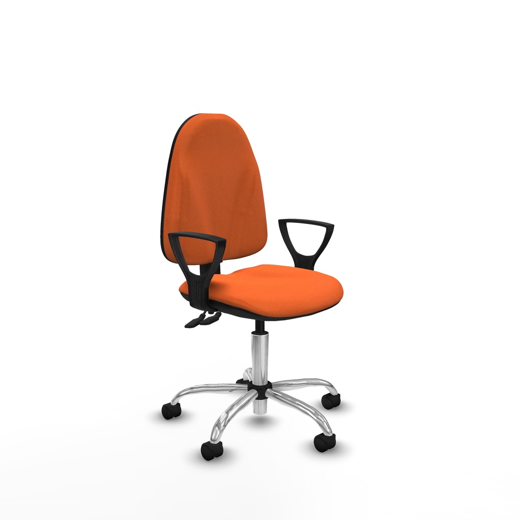 Algarra CPDM bali naranja brazos fijos base cromada ruedas nailon 50mm