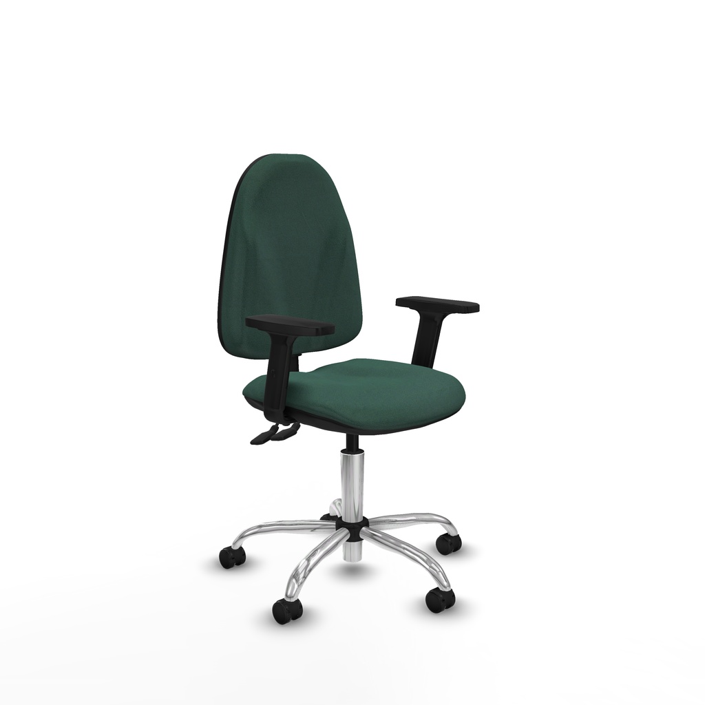 Algarra CPDM bali verde botella brazos 2D base cromada ruedas autofrenantes 50mm