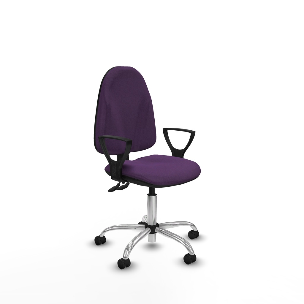 Algarra CPDM bali morado brazos fijos base cromada ruedas engomadas 50mm