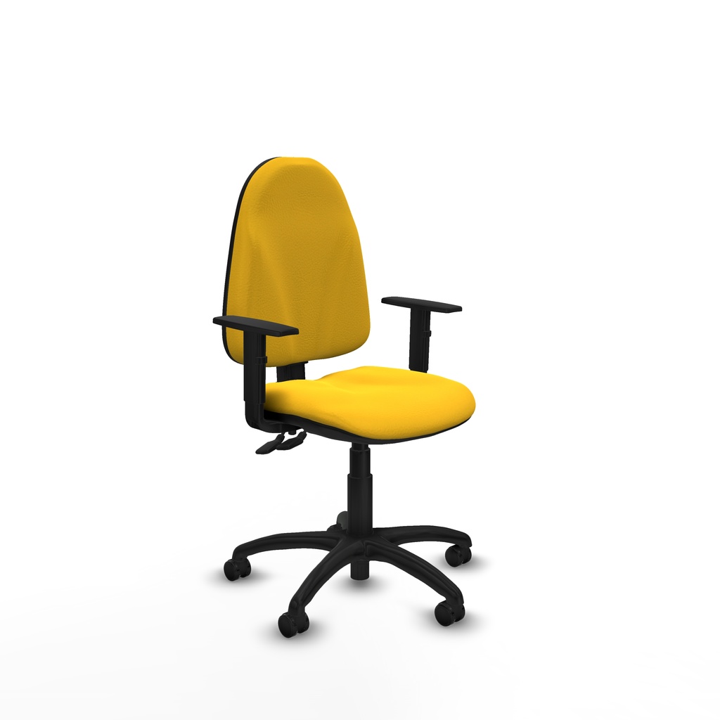 Algarra CPDM similpiel amarillo brazos 1D base poliamida ruedas engomadas 50mm