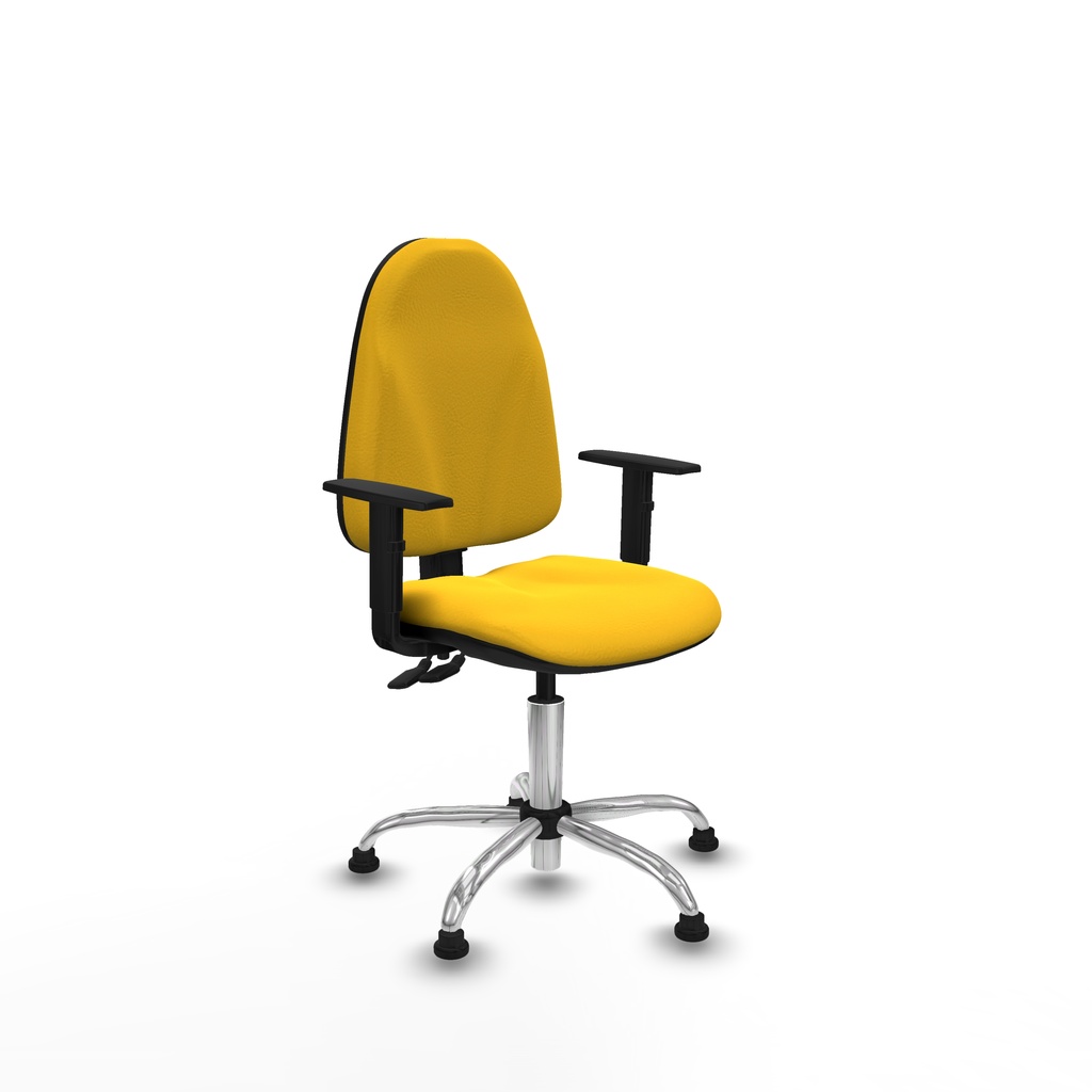 Algarra CPDM similpiel amarillo brazos 1D base cromada topes