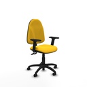 Algarra CPDM similpiel amarillo brazos 2D base poliamida ruedas autofrenantes 50mm