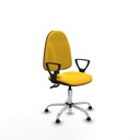 Algarra CPDM similpiel amarillo brazos fijos base cromada topes