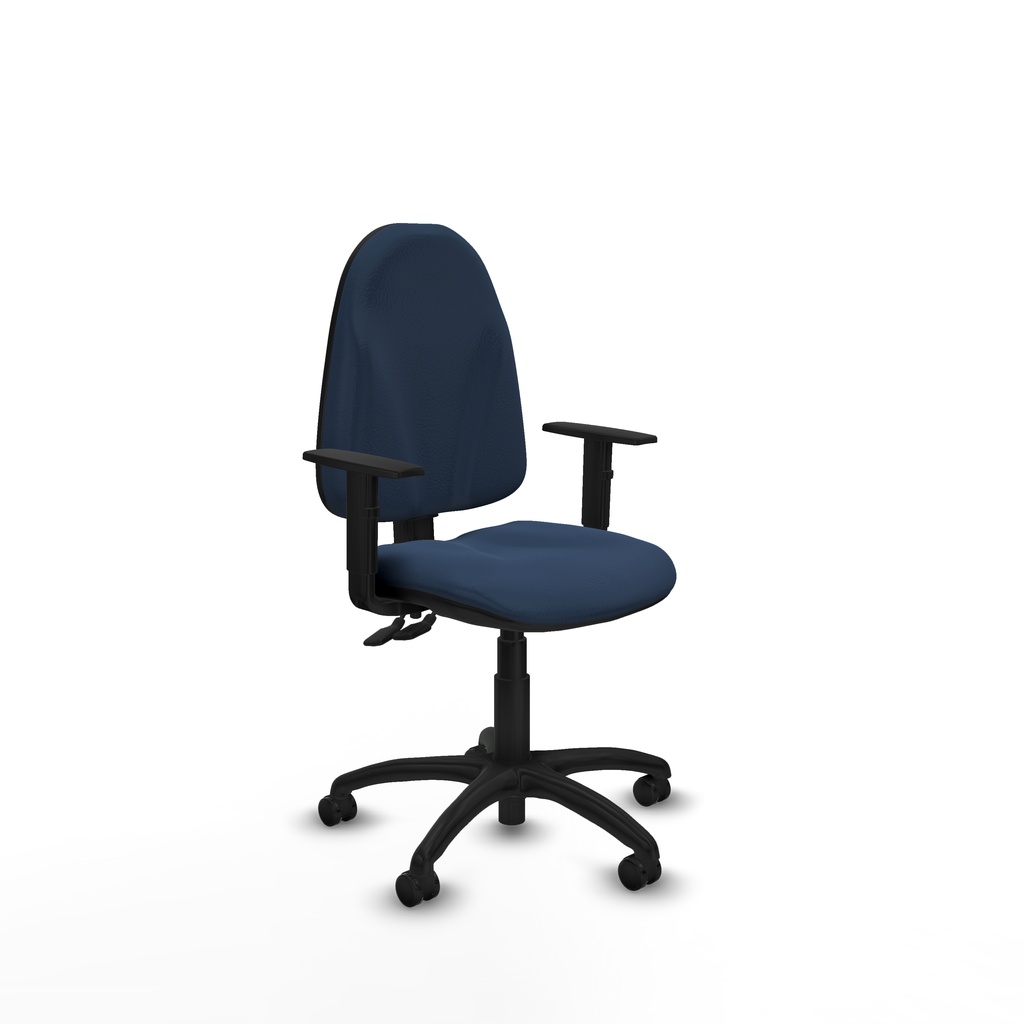Algarra CPDM similpiel azul marino brazos 1D base poliamida ruedas autofrenantes 50mm