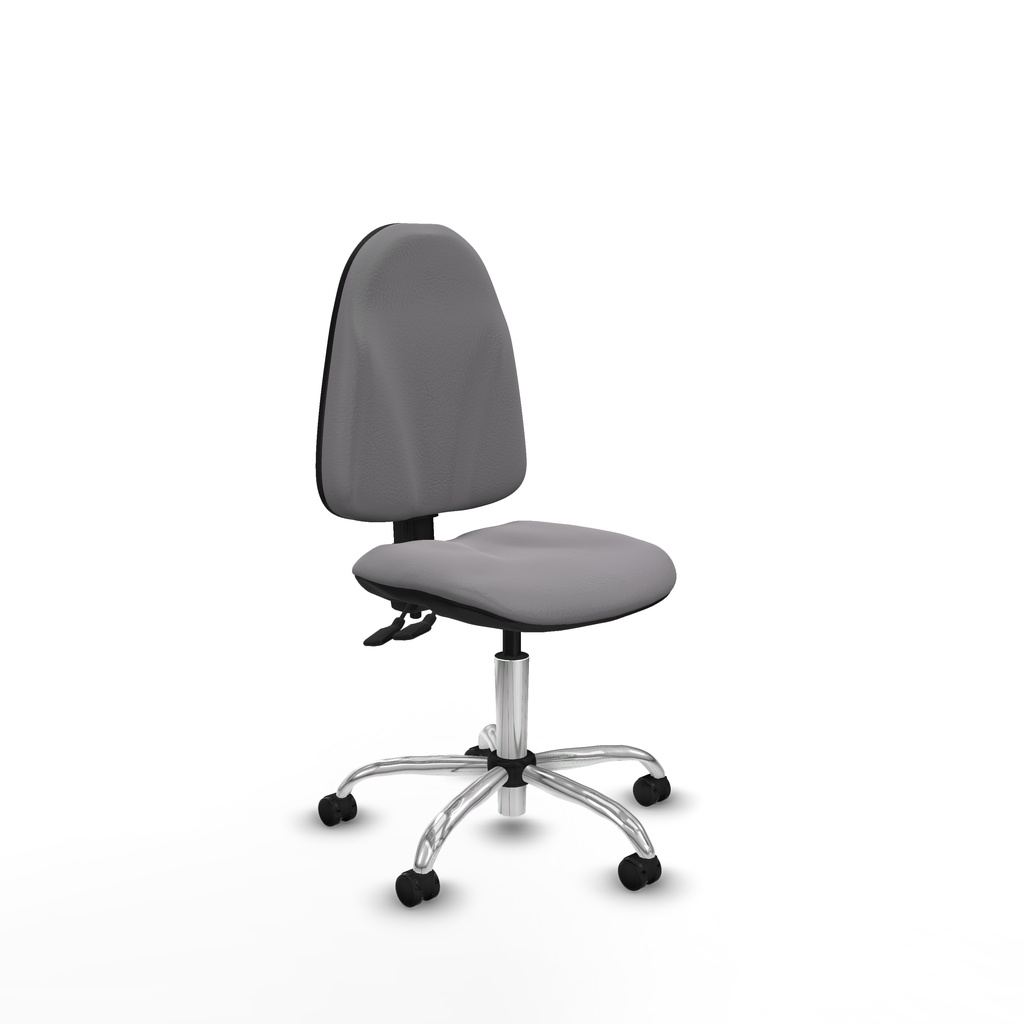 Algarra CPDM similpiel gris  base cromada ruedas engomadas 50mm