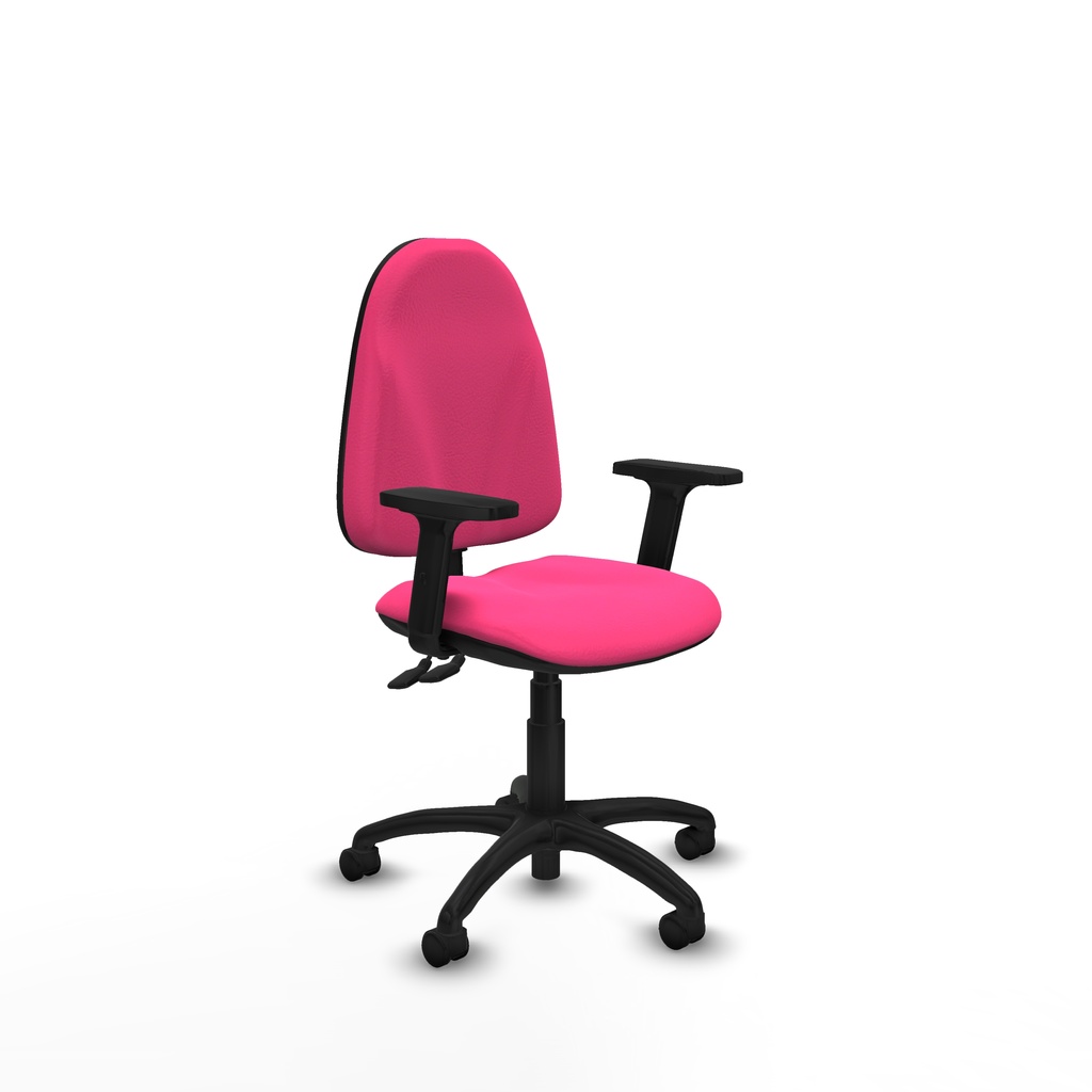 Algarra CPDM similpiel rosa brazos 2D base poliamida ruedas nailon 50mm