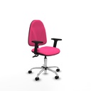 Algarra CPDM similpiel rosa brazos 2D base cromada ruedas nailon 50mm