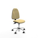 Algarra CPDM similpiel crema  base cromada ruedas nailon 50mm