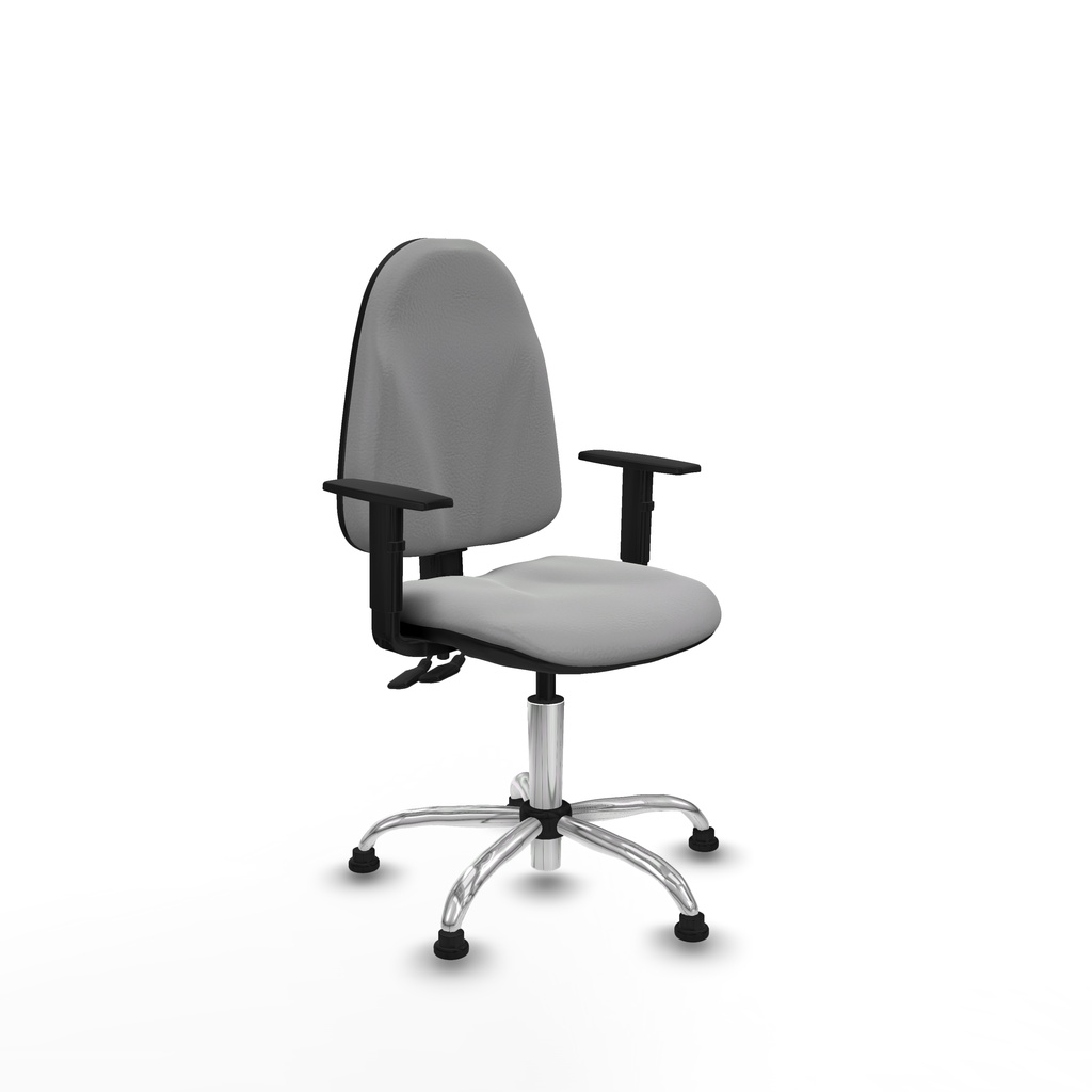 Algarra CPDM similpiel gris claro brazos 1D base cromada topes