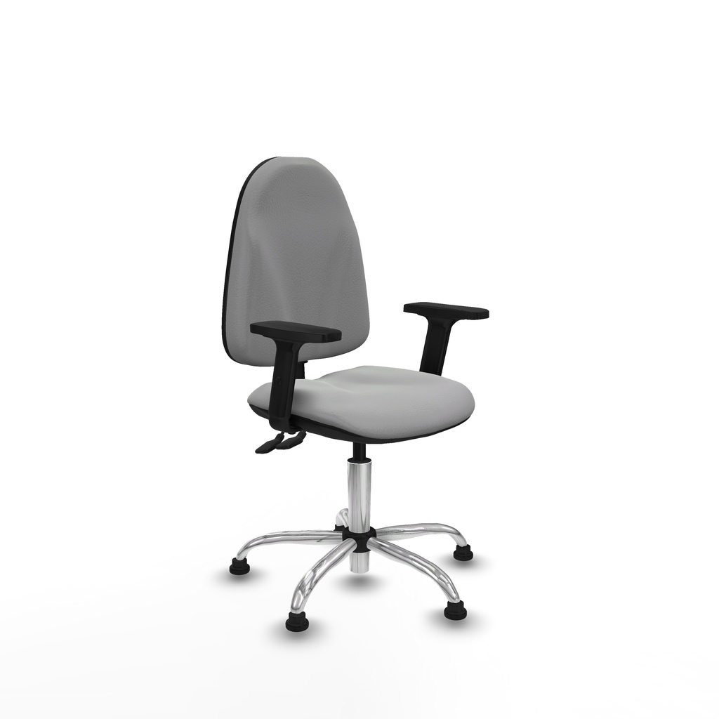 Algarra CPDM similpiel gris claro brazos 2D base cromada topes