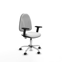 Algarra CP bali blanco brazos 2D base cromada ruedas engomadas 50mm