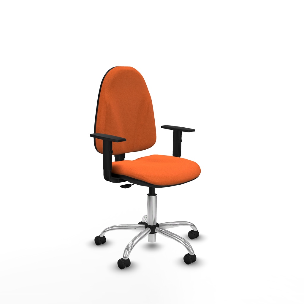 Algarra CP bali naranja brazos 1D base cromada ruedas engomadas 50mm