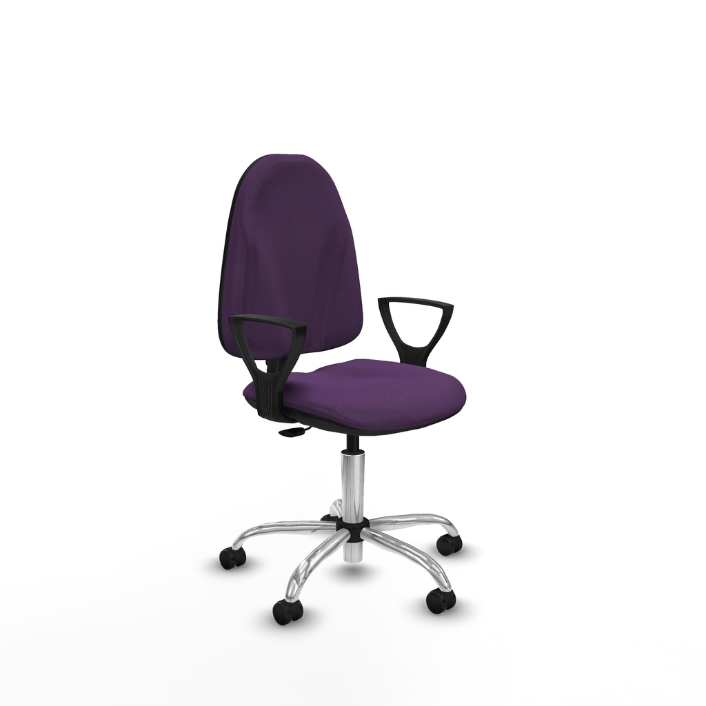 Algarra CP bali morado brazos fijos base cromada ruedas autofrenantes 50mm