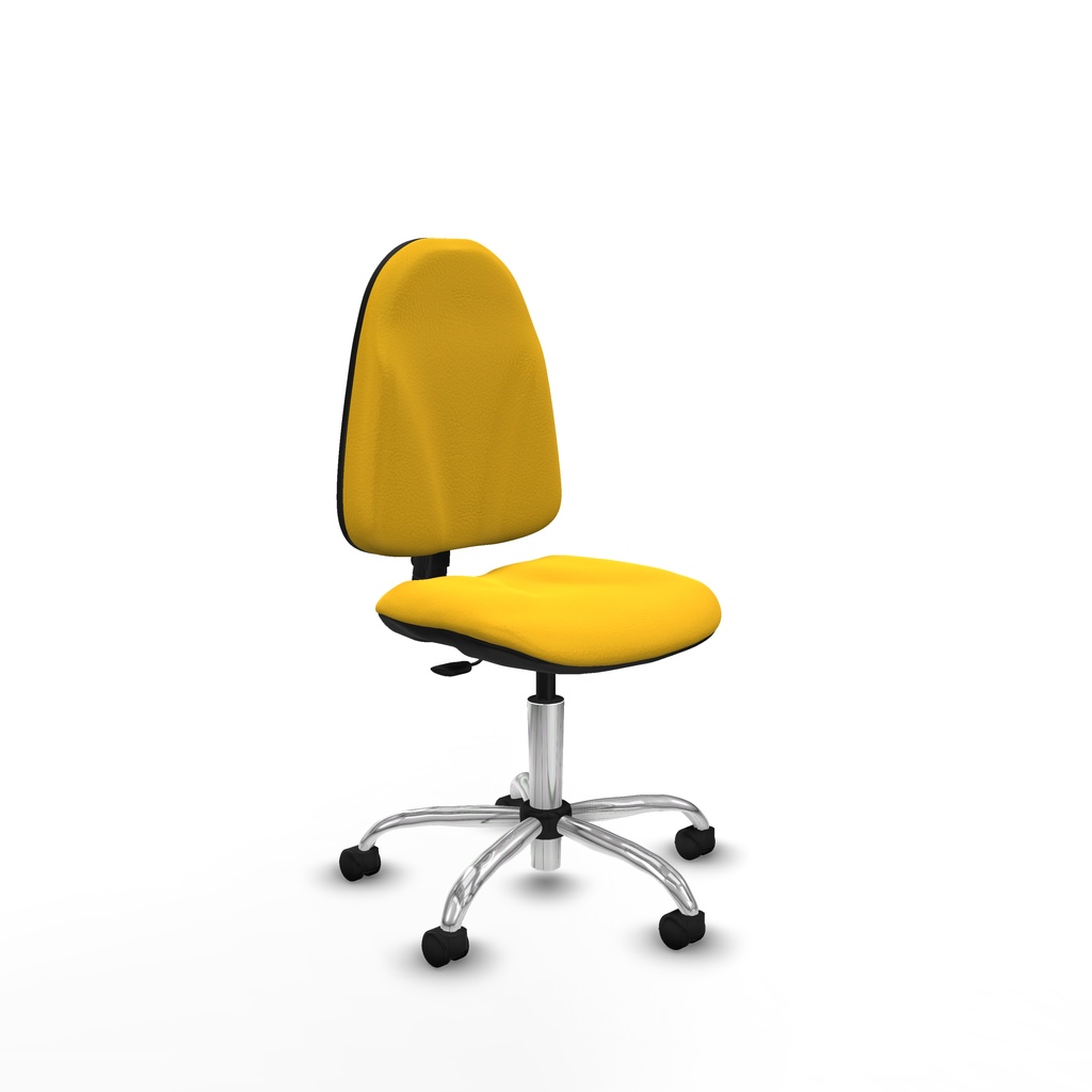 Algarra CP similpiel amarillo  base cromada ruedas nailon 50mm