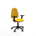Algarra CP similpiel amarillo brazos 2D base poliamida ruedas autofrenantes 50mm