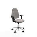 Algarra CP similpiel blanco brazos 1D base cromada ruedas engomadas 50mm