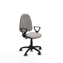 Algarra CP similpiel blanco brazos fijos base poliamida ruedas nailon 50mm