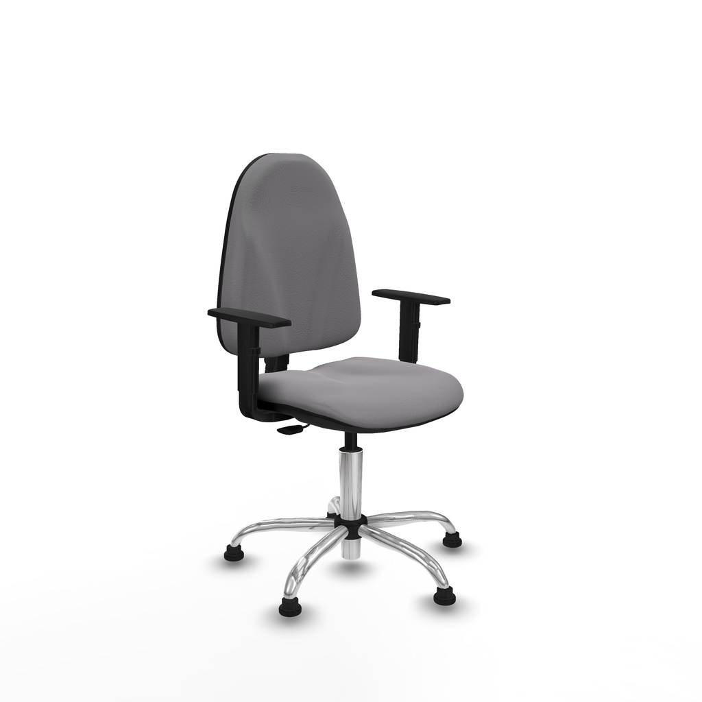 Algarra CP similpiel gris brazos 1D base cromada topes