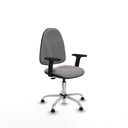 Algarra CP similpiel gris brazos 2D base cromada topes