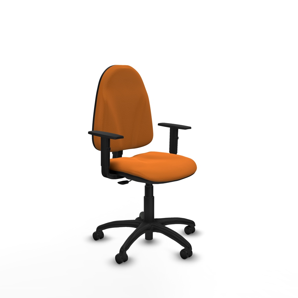 Algarra CP similpiel naranja brazos 1D base poliamida ruedas engomadas 50mm