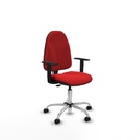 Algarra CP similpiel rojo brazos 1D base cromada ruedas engomadas 50mm